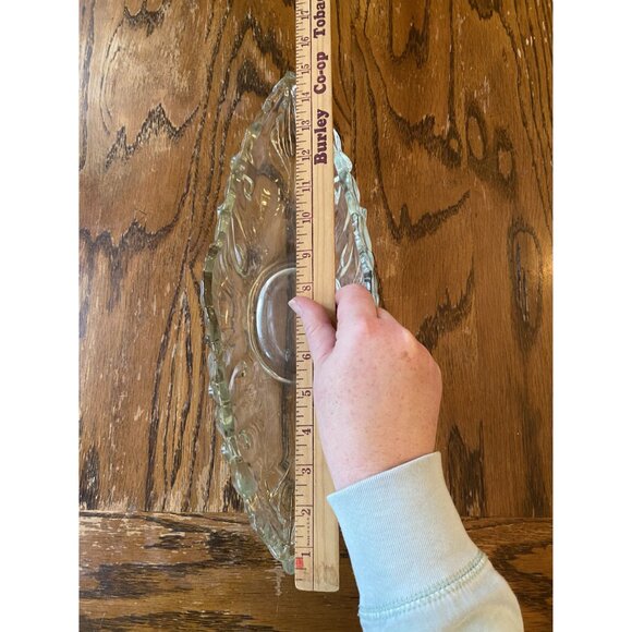 Vintage 1950s Jeannette Clear Glass Gondola Oblong 15" Centerpiece Bowl - Picture 6 of 8